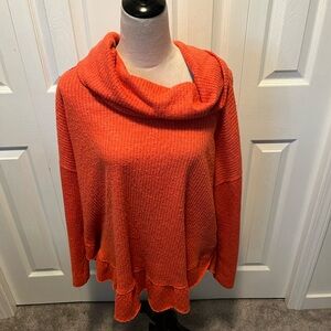 Maeve From Anthropology size L Cozy Orange Cowl Neck Sweater